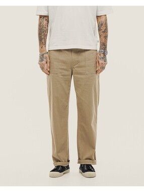 P&Co Fatigue Pants Herringbone Military Trousers Khaki Mens Size 32 Classic EUC